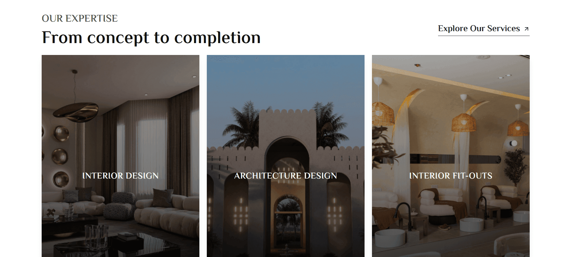 SM Studios expertise section with service categories
