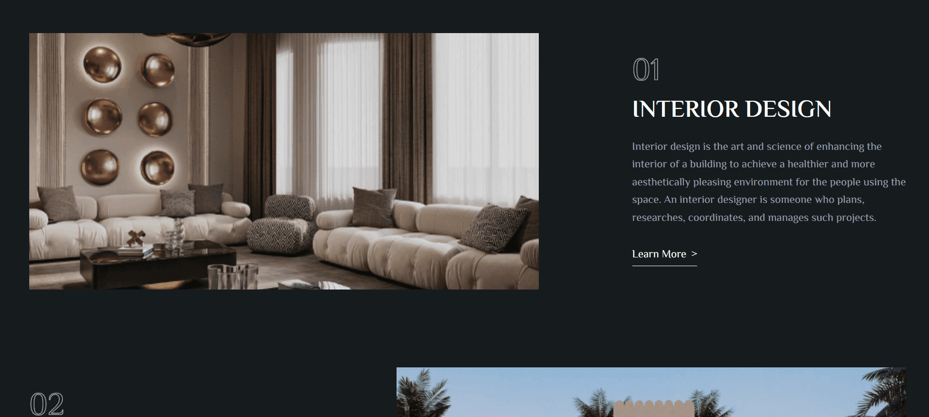 SM Studios interior design service section